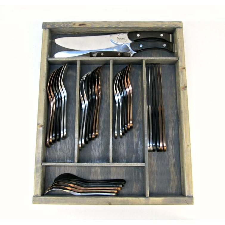 Knork Wood Flatware Storage Tray Box & Reviews Wayfair